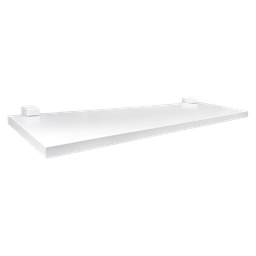 Prateleira de Madeira Branca 1,2x20x60cm com Suport Branco - 1