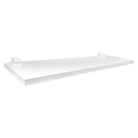 Prateleira de Madeira Branca 1,2x20x60cm com Suport Branco