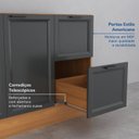Ver imagem 7 de Cozinha Compacta Planejada 3 Peças 1 Paneleiro Duplo 1 Aéreo 1 Balcão Soho CabeCasa MadeiraOriginals Cinza/Freijó/Grafite