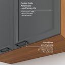 Ver imagem 6 de Cozinha Compacta Planejada 3 Peças 1 Paneleiro Duplo 1 Aéreo 1 Balcão Soho CabeCasa MadeiraOriginals Cinza/Freijó/Grafite