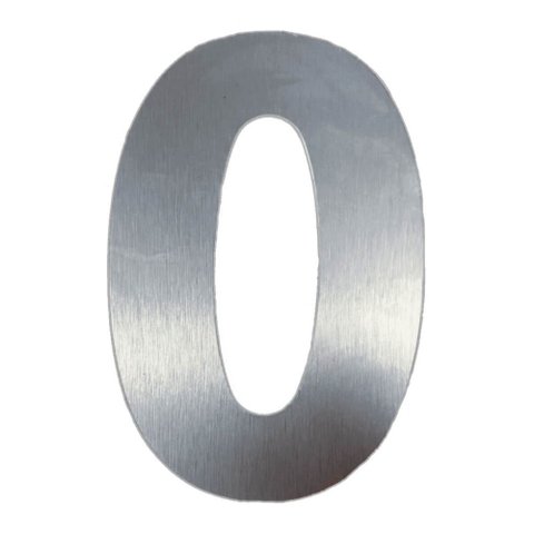 Número 0 em Acm Aço Escovado 125mm - 400-0 - Numeral