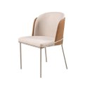 Ver imagem 4 de Conjunto 2 Cadeiras de Jantar Aurora no Linho Cru e Metal Champanhe