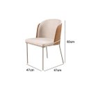 Ver imagem 2 de Conjunto 2 Cadeiras de Jantar Aurora no Linho Cru e Metal Champanhe