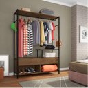 Ver imagem 1 de Guarda Roupa Closet Solteiro Barcelona Preto/demolição - Artefamol