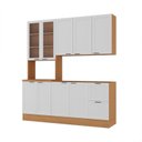 Ver imagem 2 de Cozinha Compacta Planejada 3 Peças 1 Paneleiro Duplo 1 Aéreo 1 Balcão Soho CabeCasa MadeiraOriginals Branco/Freijó
