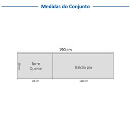 Cozinha Compacta 3 Peças 1 Paneleiro Duplo 1 Aéreo 1 Balcão Soho CabeCasa MadeiraMadeira - 3