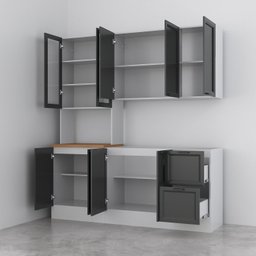 Cozinha Compacta 3 Peças 1 Paneleiro Duplo 1 Aéreo 1 Balcão Soho CabeCasa MadeiraMadeira - 9