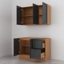 Ver mais imagens de Cozinha Compacta Planejada 2 Peças 1 Aéreo 1 Balcão Soho CabeCasa MadeiraOriginals Cinza/Freijó/Grafite