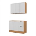 Ver imagem 2 de Cozinha Compacta Planejada 2 Peças 1 Aéreo 1 Balcão Soho CabeCasa MadeiraOriginals Branco/Freijó