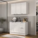 Ver imagem 1 de Cozinha Compacta Planejada 2 Peças 1 Aéreo 1 Balcão Soho CabeCasa MadeiraOriginals Branco
