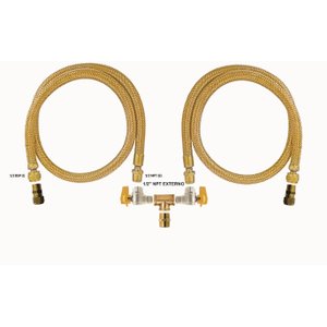 kit duplo gás encanado fogão forno valv 90º mang 1,2 metros