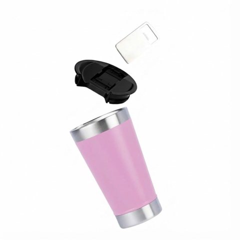 Copo Térmico Tr-051 502ml Inox com Tampa e Abridor de Garrafas:Rosa Claro