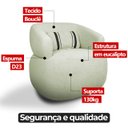 Ver imagem 6 de Poltrona Orgânica Chloe Boucle Verde Redonda Decorativa com Almofada Plumante - Arkell