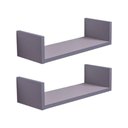 Ver imagem 2 de Prateleira Kit 2 U 30x15cm MDP Suporte Invisível Organizador Casa Cinza Claro Mercado 30cm