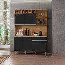 Ver imagem 2 de Cozinha Compacta Dunas Premium - 6 Portas 1 Gaveta:Amêndoa/Preto