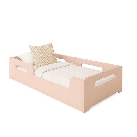 Cama Solteiro Infantil Princesa Menina Grade Lateral Mdf - Rose