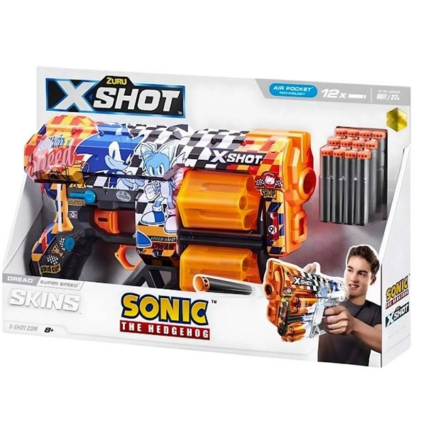Lançador X-shot Skins Dread 12 Dardos Super Speed Candide 3459 - 1