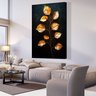 Quadro Decorativo Folhas Douradas Fundo Black Sala Quarto Casa Escritório - 1