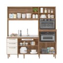 Ver imagem 2 de Kit Cozinha Compacta para Pia Piatã 7 Portas - Carvalho Rústico/off White Cristal