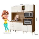 Ver imagem 3 de Kit Cozinha Compacta para Pia Piatã 7 Portas - Carvalho Rústico/off White Cristal