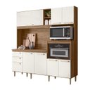 Ver imagem 1 de Kit Cozinha Compacta para Pia Piatã 7 Portas - Carvalho Rústico/off White Cristal