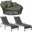 Ver imagem 1 de Kit Chaise Hungria e Espreguiçadeiras Catar Corda Náutica Alumínio Trama Original