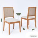 Ver imagem 6 de Mesa de Jantar 1,60 com 6 Cadeiras Buriti Conjunto Ficus Moderno Madeira/off White/linho Cru