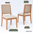 Ver imagem 5 de Mesa de Jantar 1,60 com 6 Cadeiras Buriti Conjunto Ficus Moderno Madeira/off White/linho Cru
