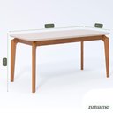 Ver imagem 4 de Mesa de Jantar 1,60 com 6 Cadeiras Buriti Conjunto Ficus Moderno Madeira/off White/linho Cru