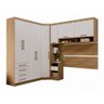 Quarto Modulado Queen de Canto Diagonal com Guarda-roupas Maleiro e Cabeceira Paris Luciane Móveis - 3