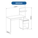 Ver imagem 3 de Escrivaninha Mesa Escritório 1 Gaveta Complemento