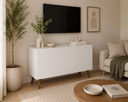 Ver imagem 2 de Aparador Minimalista com 2 Portas com Pés Retrô em MDF - Pea Móveis