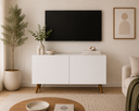 Ver imagem 5 de Aparador Minimalista com 2 Portas com Pés Retrô em MDF - Pea Móveis
