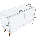 Ver imagem 7 de Aparador Minimalista com 2 Portas com Pés Retrô em MDF - Pea Móveis