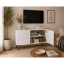 Ver imagem 3 de Aparador Minimalista com 2 Portas com Pés Retrô em MDF - Pea Móveis