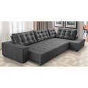 Ver imagem 1 de Sofá de Canto Direito Jacke Retrátil e Reclinável com Molas Suede 3,40x2,00 Adonai Estofados