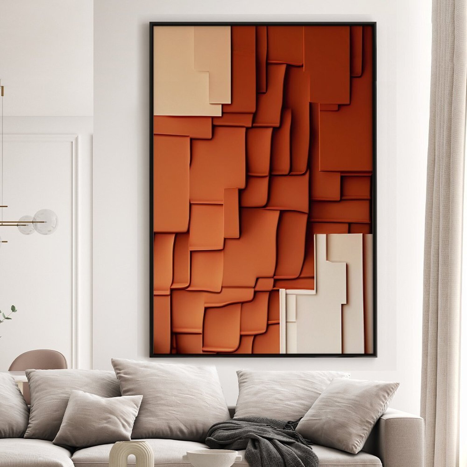 Quadro Decorativo 1 Tela Abstrato Ondas Diversos Tamanhos - 2