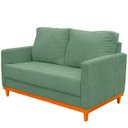 Ver imagem 6 de Kit Poltrona e Sofa Berlim 2 Lugar Base de Madeira Tecido Impermeavel Verde Agua