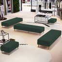 Ver imagem 2 de Kit 02 Puffs Decorativo Sala de Estar Bali W01 Pés Palito 170x60cm Suede Verde Musgo - Lyam Decor