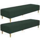 Ver imagem 1 de Kit 02 Puffs Decorativo Sala de Estar Bali W01 Pés Palito 170x60cm Suede Verde Musgo - Lyam Decor