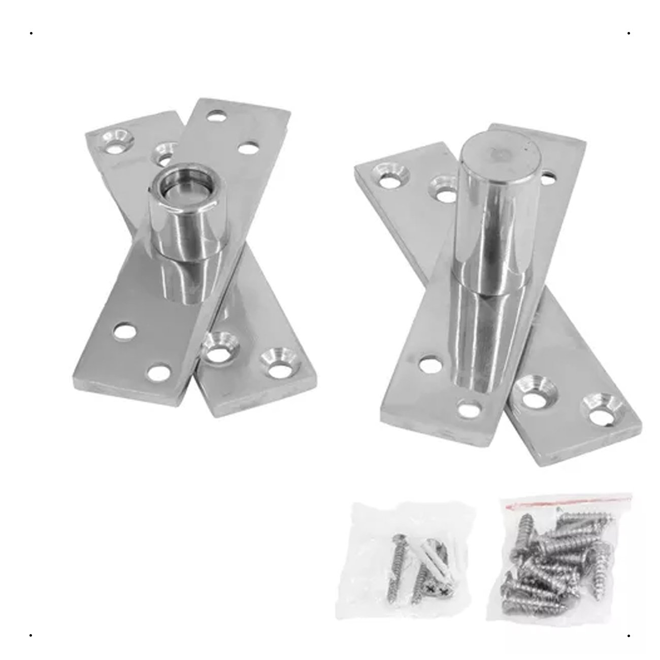 Dobradiça Pino Porta Pivotante 150kg Pivô Superior e Inferior Aço Inox - 6