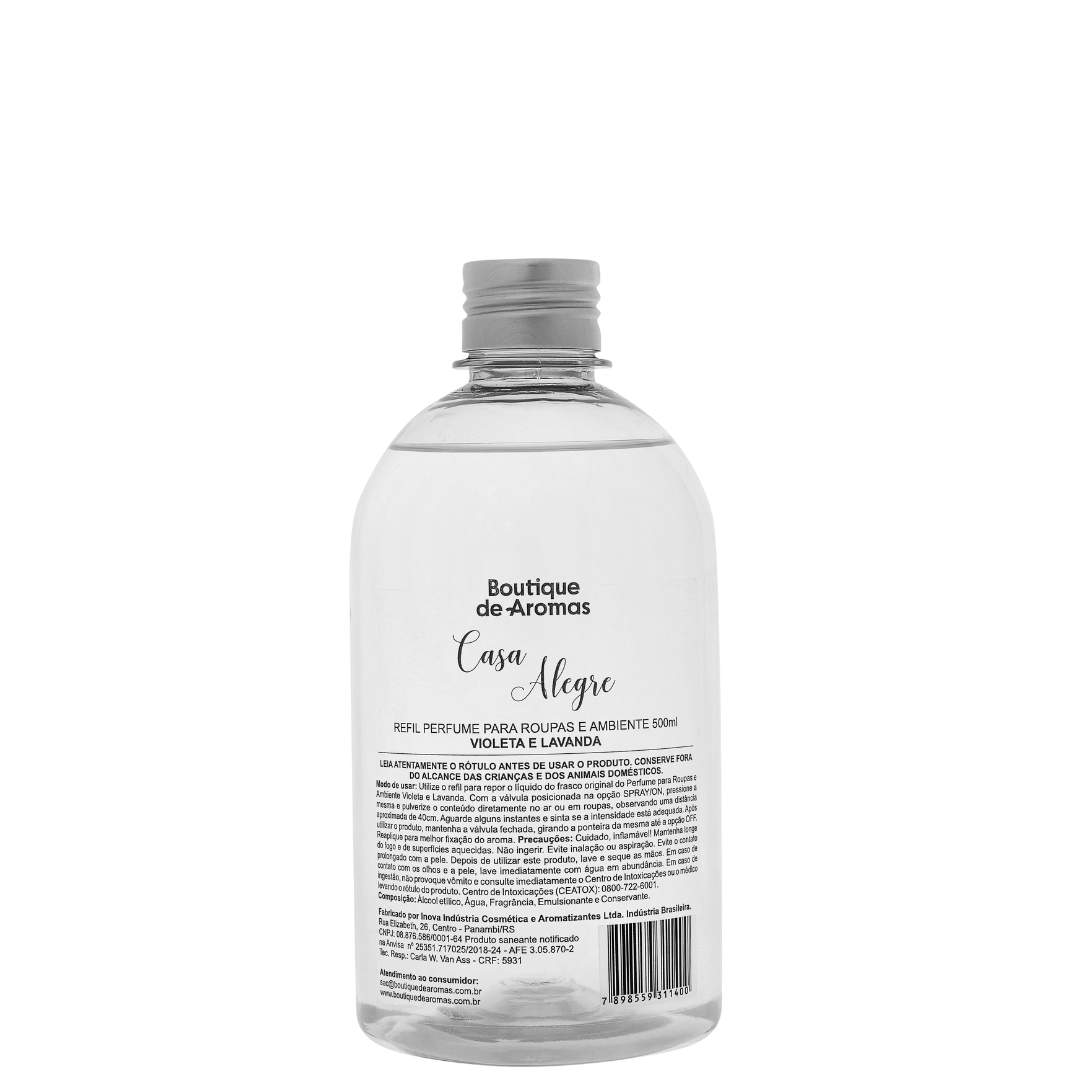 Refil para Perfume Roupas e Ambiente Casa Alegre Violeta e Lavanda - 500ml Boutique de Aromas - 1