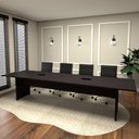 Ver imagem 1 de Mesa de Reunião Preta 3,20m X 1,10m 2 Caixas de Tomadas F5