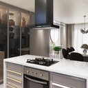 Ver imagem 6 de Coifa Terim Ilha Teto Vidro Reto Black 75 Cm