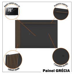 Rack com Painel Ripado para Tv até 70 Polegadas 2 Gavetas Grécia 180cm - 3