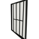 Ver imagem 2 de Porta Sacada de Aluminio Preto 3 Folhas Móveis de Vidro com Trinco 2,10x1,50