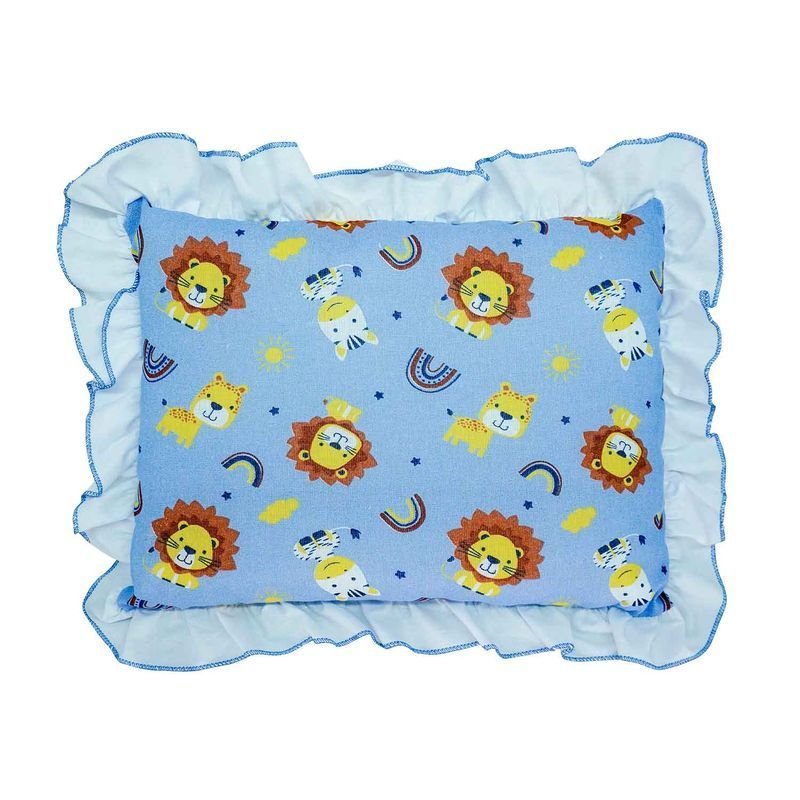 Kit Enxoval Bebe Jogo de Lençol Americano e Travesseiros Cor:leão Azul - 2