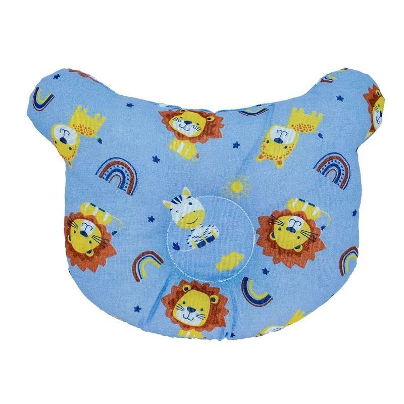 Kit Enxoval Bebe Jogo de Lençol Americano e Travesseiros Cor:leão Azul - 4