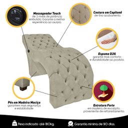 Maca para Atendimento Estético com Massagem Capitonê 180x70 Veludo Marrom Castor SOFA STORE - 5