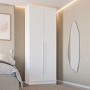 Ver imagem 1 de Guarda-Roupa Solteiro Andorra 2 Portas 2 Gavetas Branco - Pnr Móveis